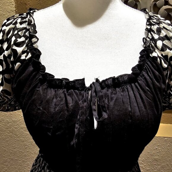 Studio West 1X Milkmaid 1960's 1970's Vintage Bolero Bodice Monochrome Feminine - Picture 3 of 12